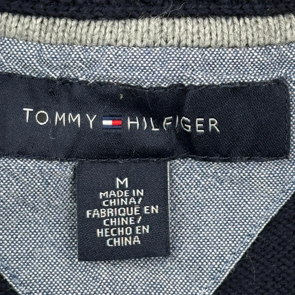 Tommy Hilfiger 1/4 Zip - Medium Navy Cotton - Image 3