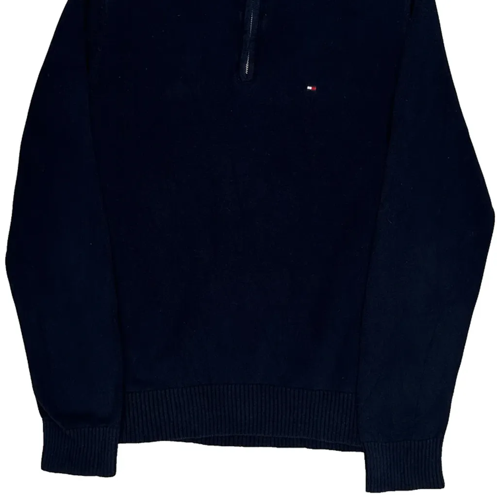 Tommy Hilfiger 1/4 Zip - Medium Navy Cotton - Image 5
