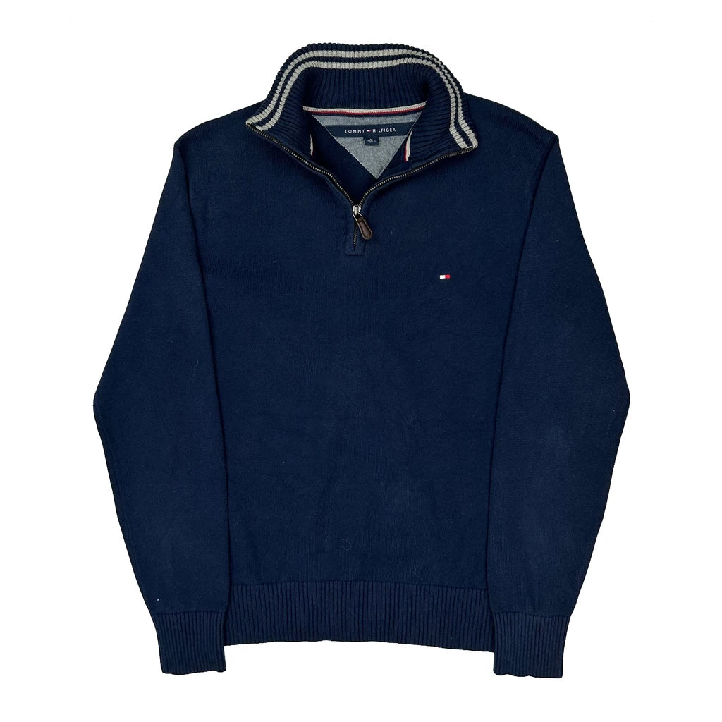 Tommy Hilfiger 1/4 Zip - Medium Navy Cotton
