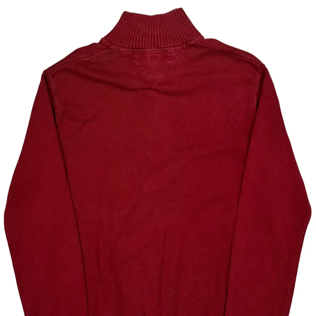 Tommy Hilfiger 1/4 Zip - Large Red Cotton - Image 6