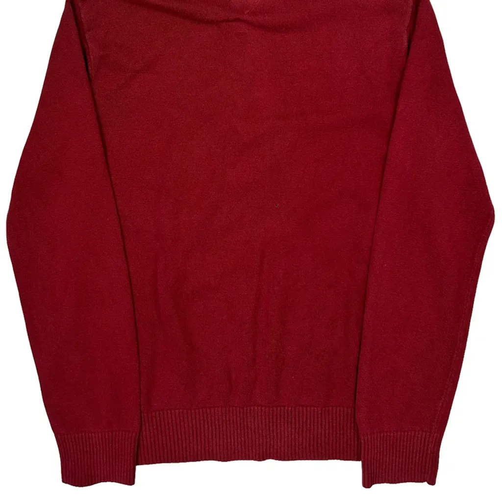 Tommy Hilfiger 1/4 Zip - Large Red Cotton - Image 7