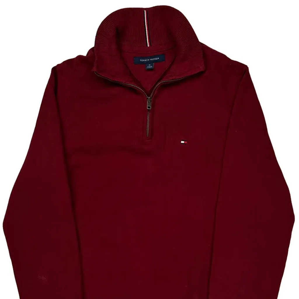 Tommy Hilfiger 1/4 Zip - Medium Red Cotton - Image 5