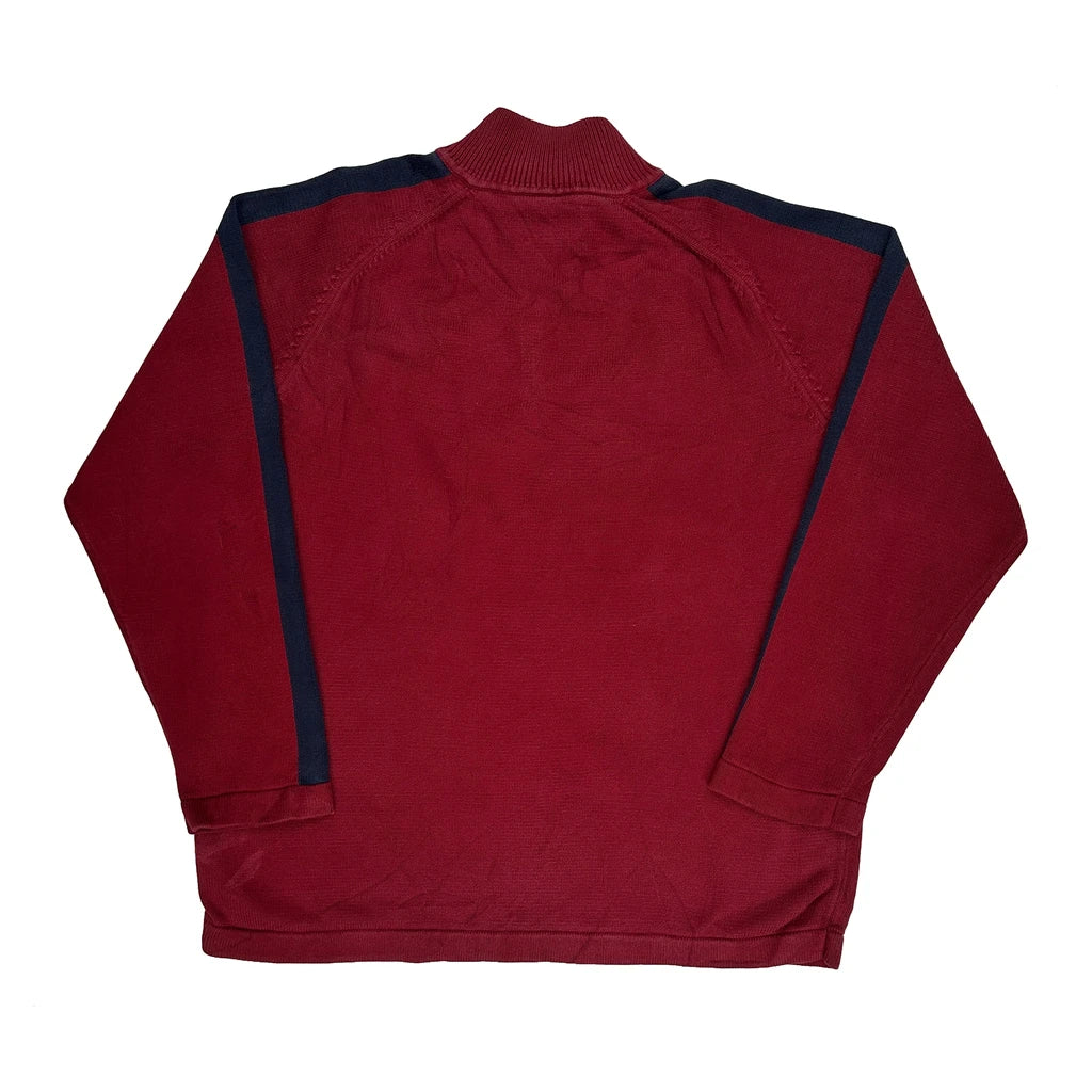 Tommy Hilfiger 1/4 Zip - XL Red Cotton - Image 2