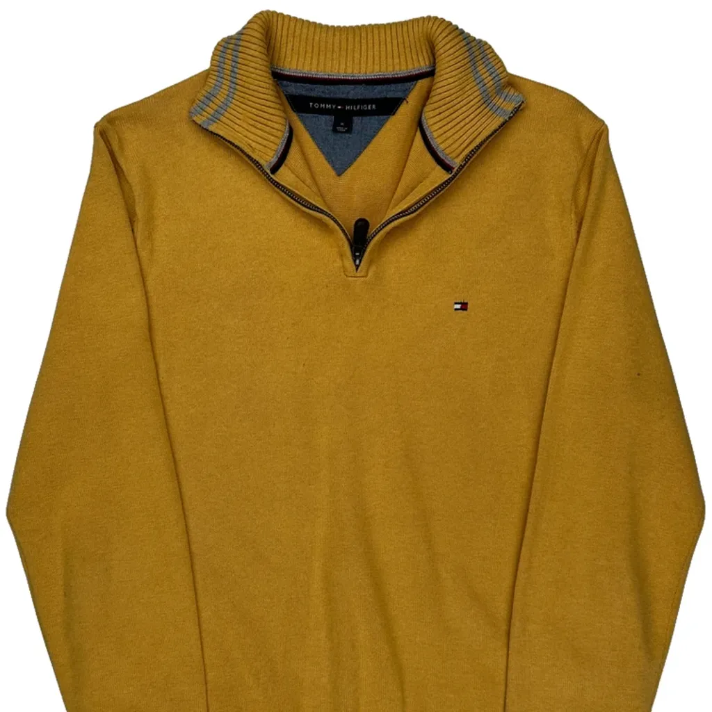 Tommy Hilfiger 1/4 Zip - Medium Yellow Cotton - Image 5