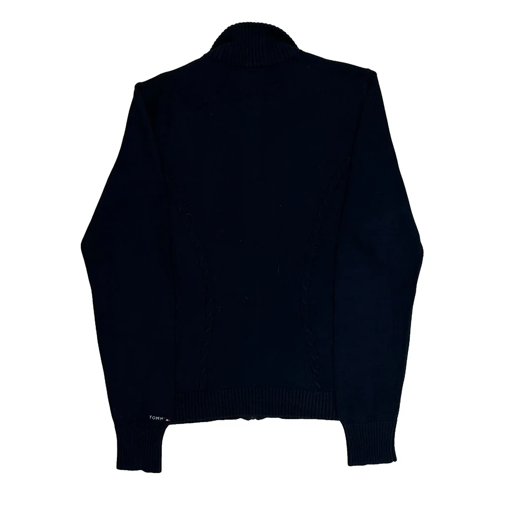 Tommy Hilfiger 1/4 Zip - Large Navy Cotton - Image 2