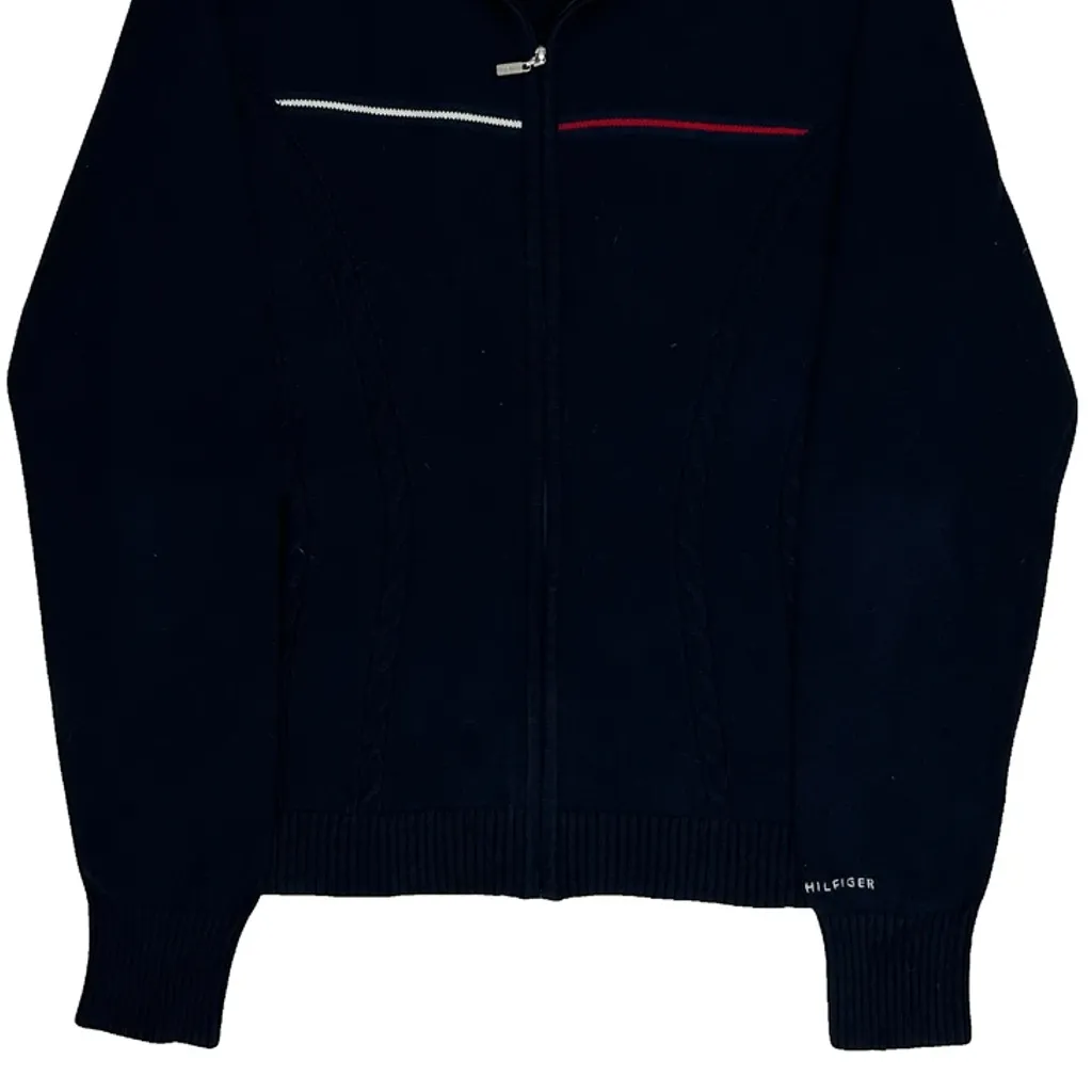 Tommy Hilfiger 1/4 Zip - Large Navy Cotton - Image 5