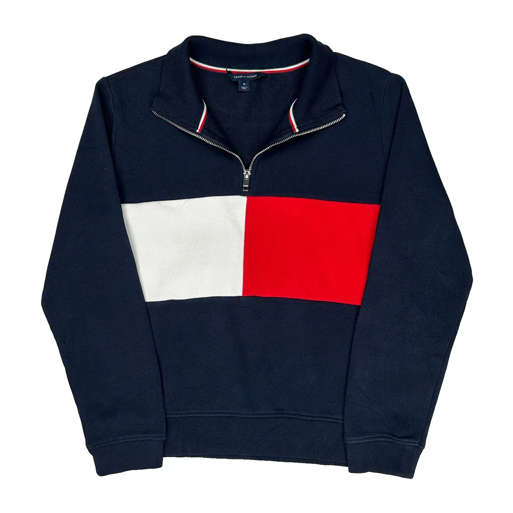 Tommy Hilfiger 1/4 Zip - Medium Navy Cotton