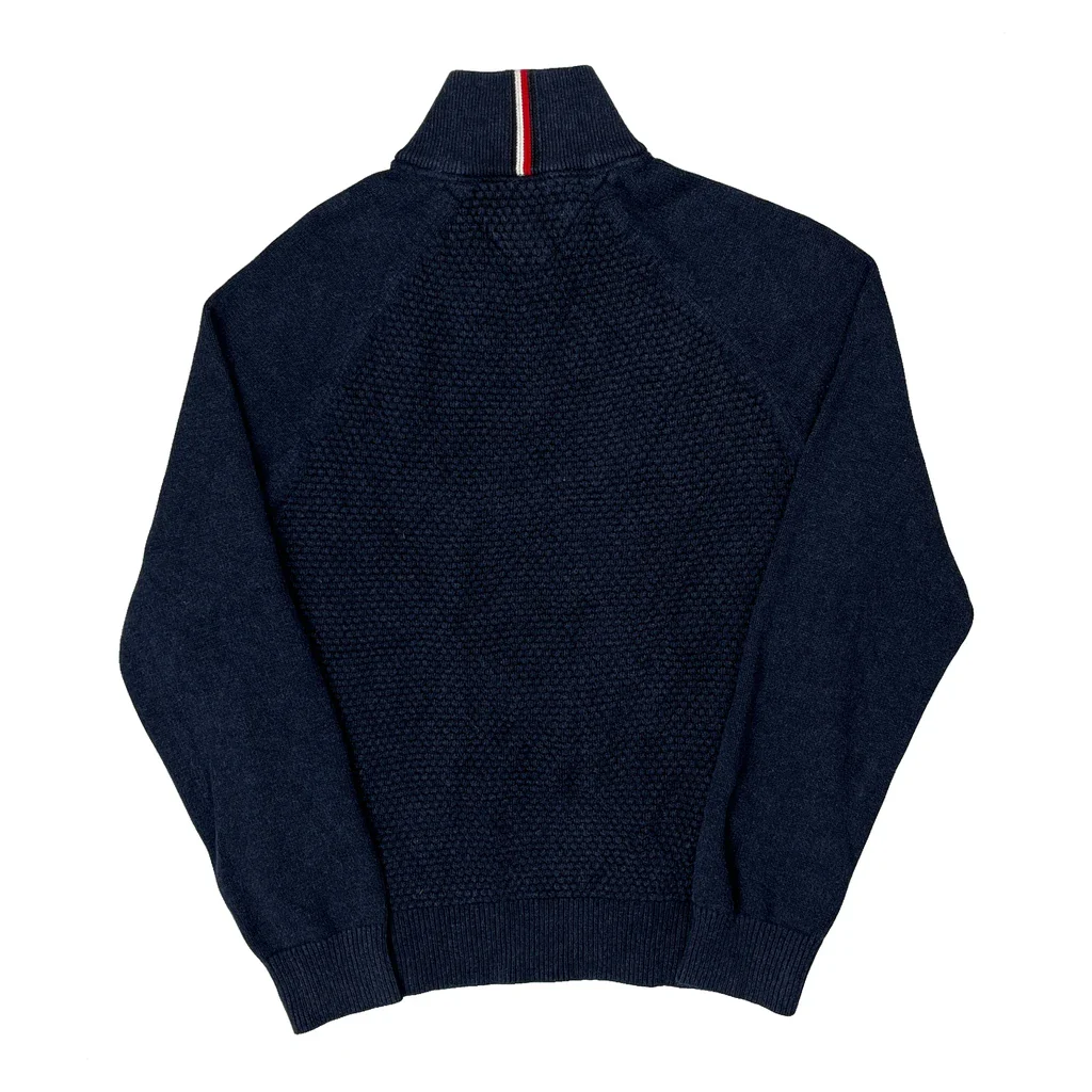 Tommy Hilfiger 1/4 Zip - XS Navy Cotton Blend - Image 2