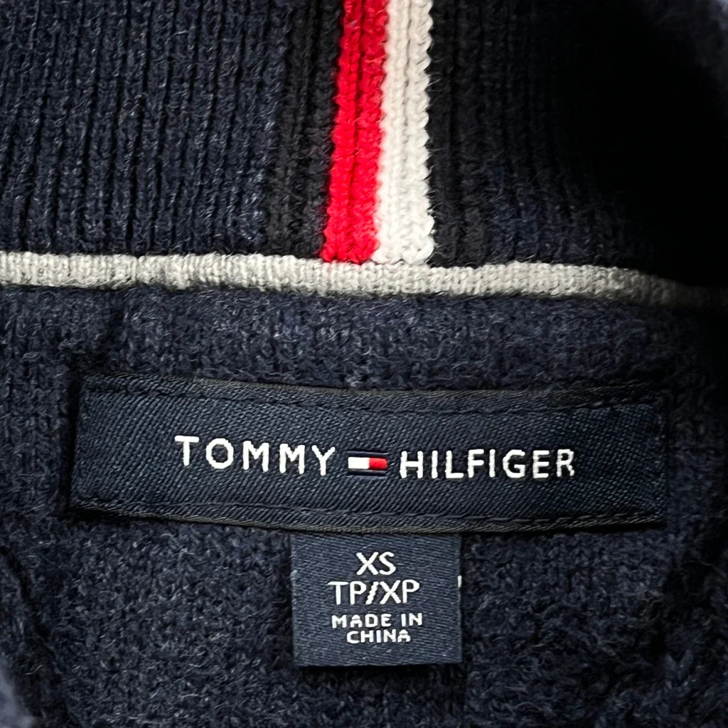 Tommy Hilfiger 1/4 Zip - XS Navy Cotton Blend - Image 3