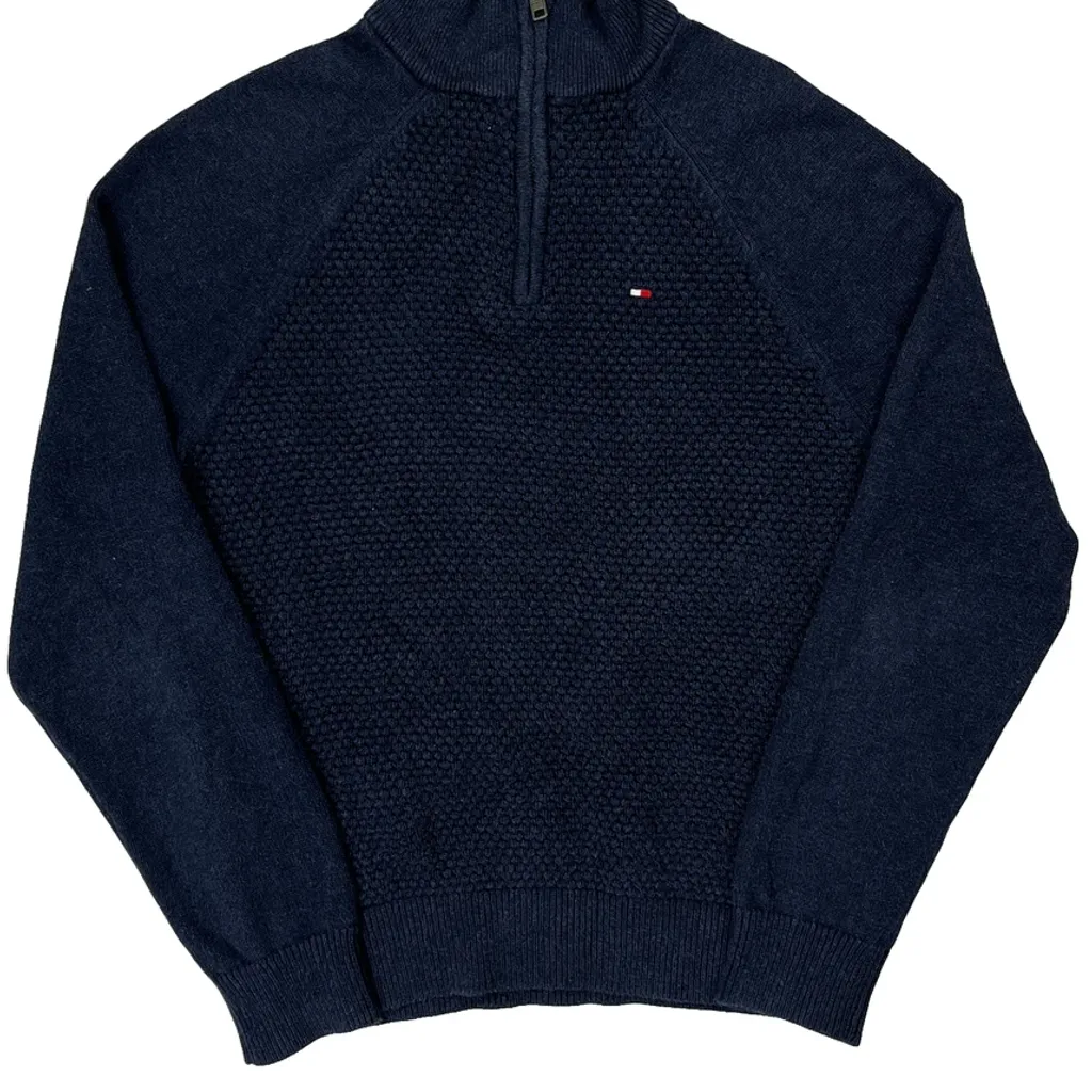 Tommy Hilfiger 1/4 Zip - XS Navy Cotton Blend - Image 4