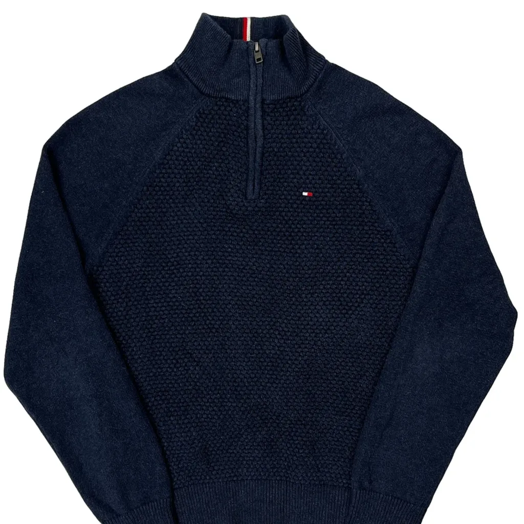 Tommy Hilfiger 1/4 Zip - XS Navy Cotton Blend - Image 5