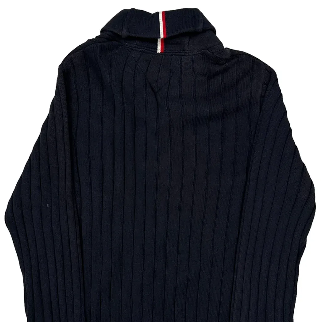 Tommy Hilfiger Striped Cardigan - Large Navy Cotton - Image 6