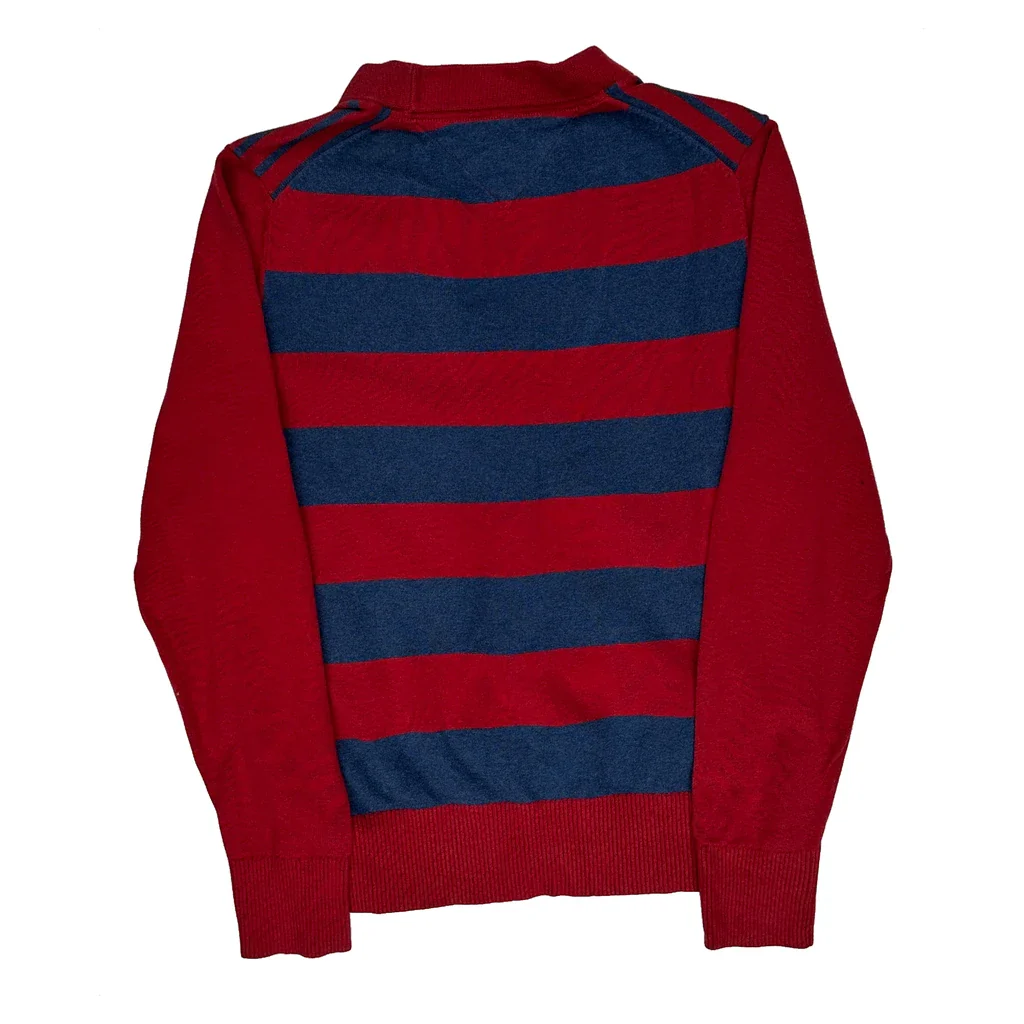Tommy Hilfiger Striped Cardigan - XS Red Cotton - Image 2