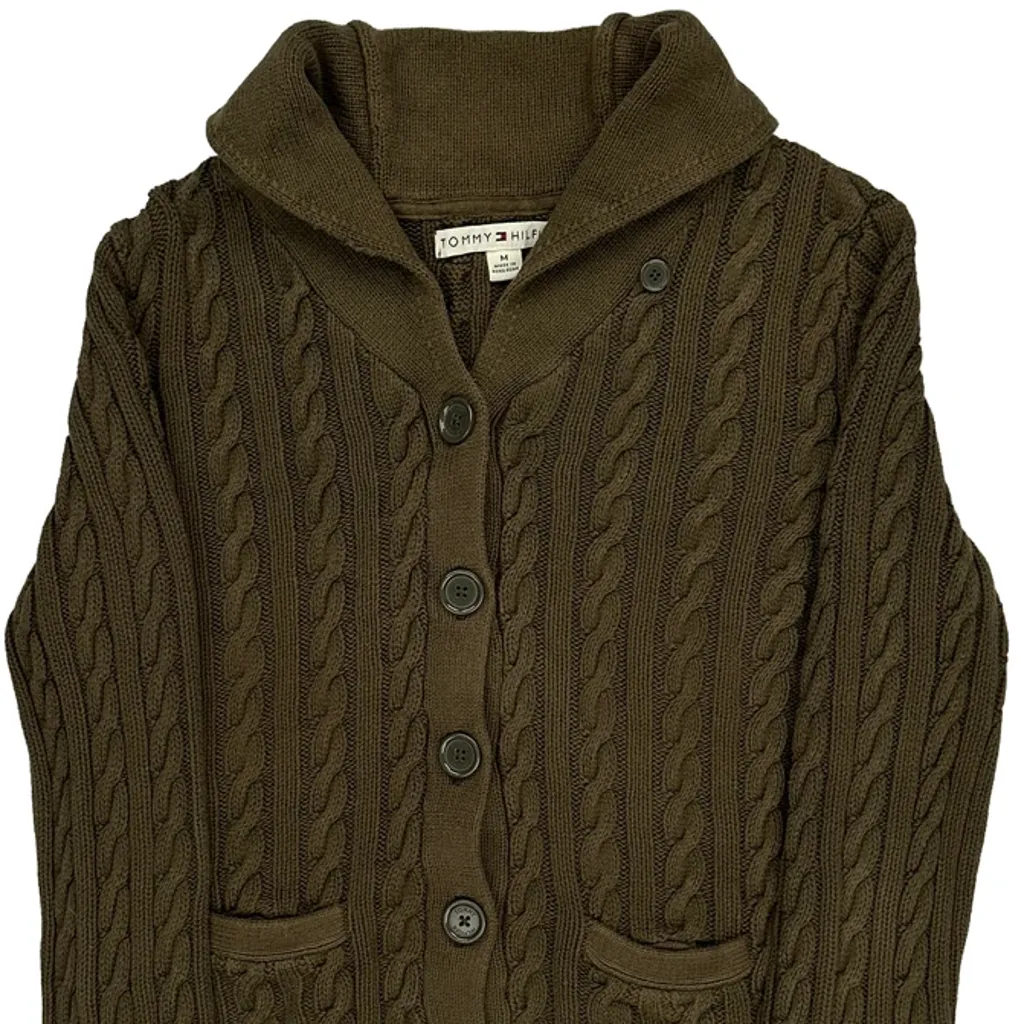 Tommy Hilfiger Cable Knit Cardigan - Medium Brown Cotton - Image 4