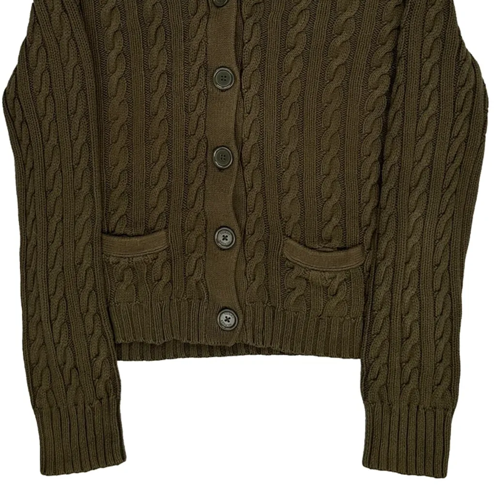Tommy Hilfiger Cable Knit Cardigan - Medium Brown Cotton - Image 5
