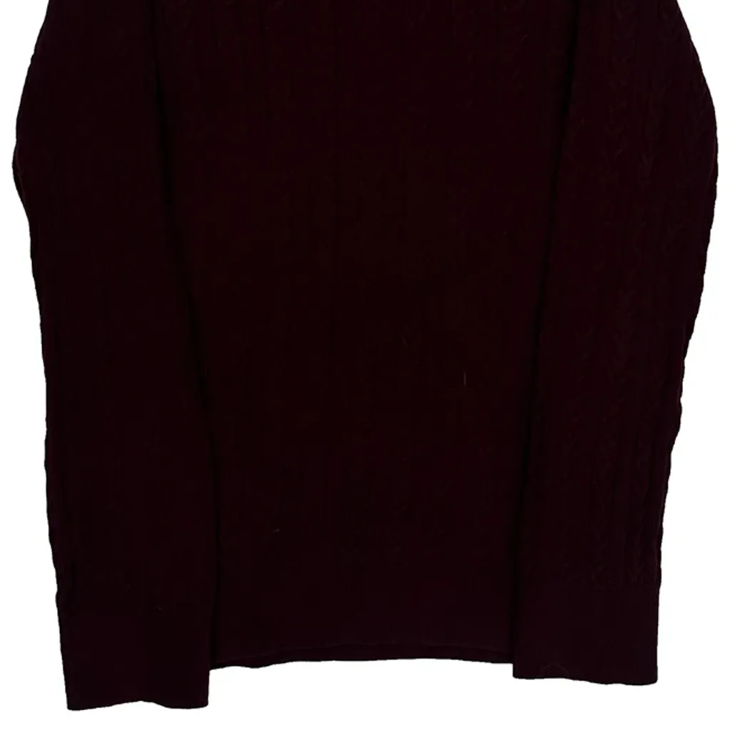 Tommy Hilfiger Cable Knit Cardigan - Small Burgundy Cotton - Image 7