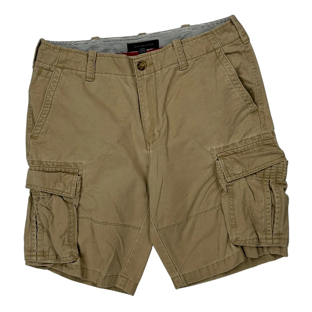 Tommy Hilfiger Cargo Shorts - 32W 9L Beige Cotton - Image 2