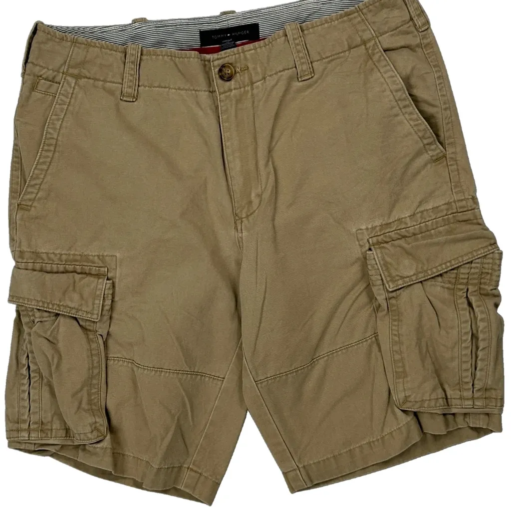 Tommy Hilfiger Cargo Shorts - 32W 9L Beige Cotton - Image 9