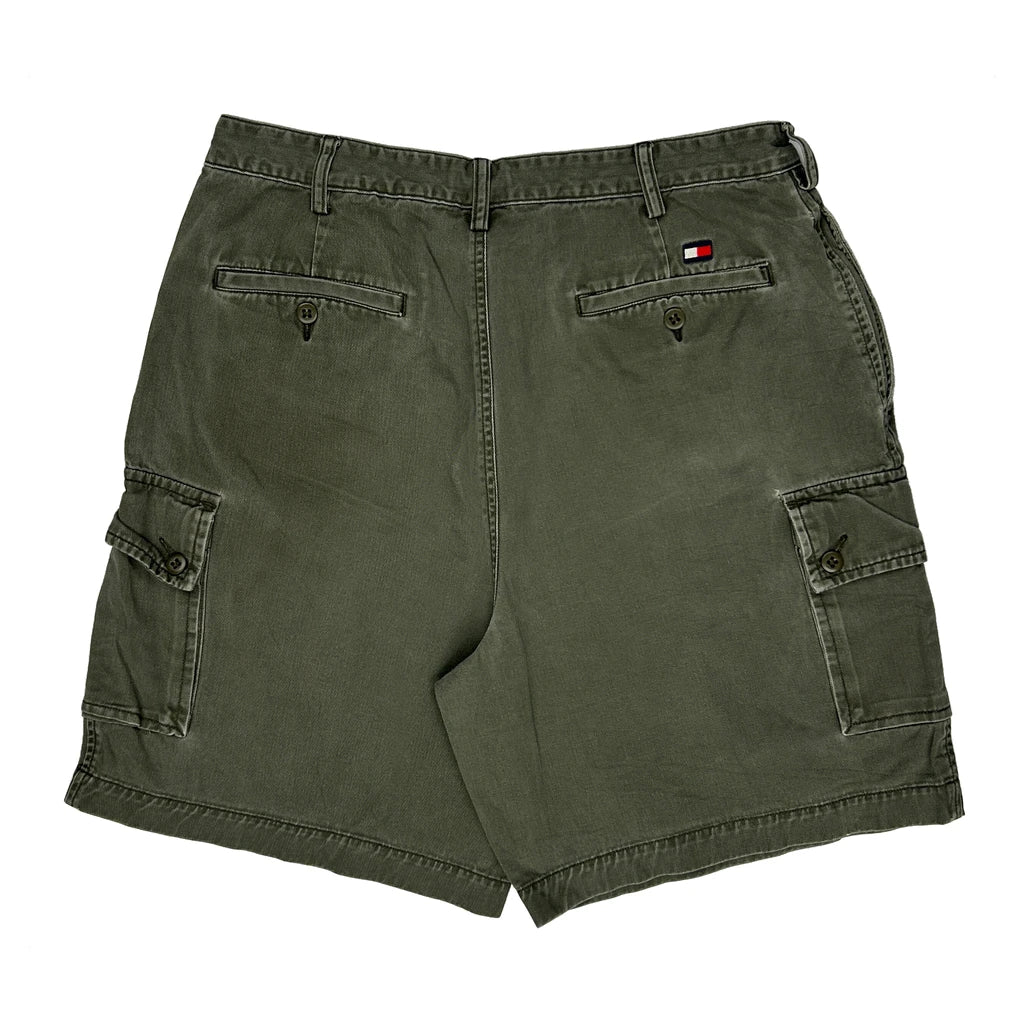 Tommy Hilfiger Cargo Shorts - 32W 8L Green Cotton