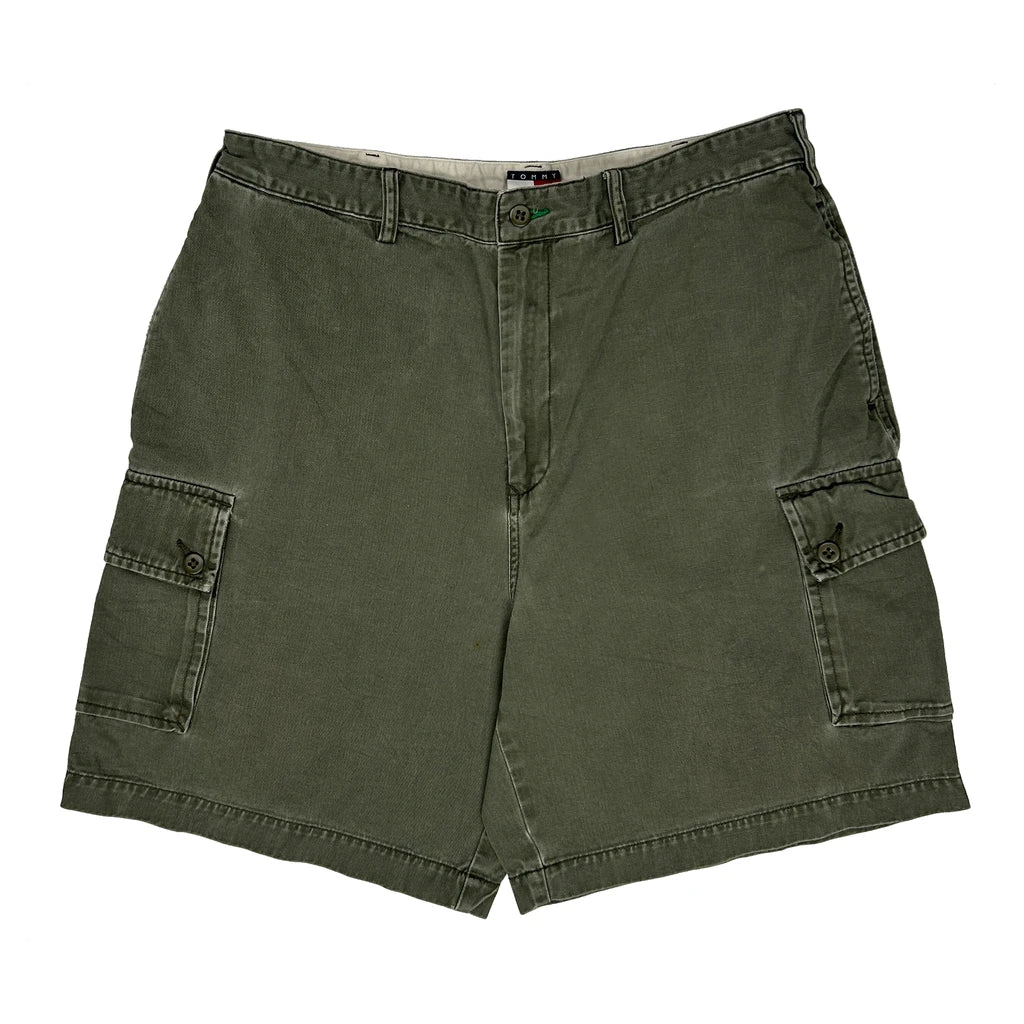 Tommy Hilfiger Cargo Shorts - 32W 8L Green Cotton - Image 2