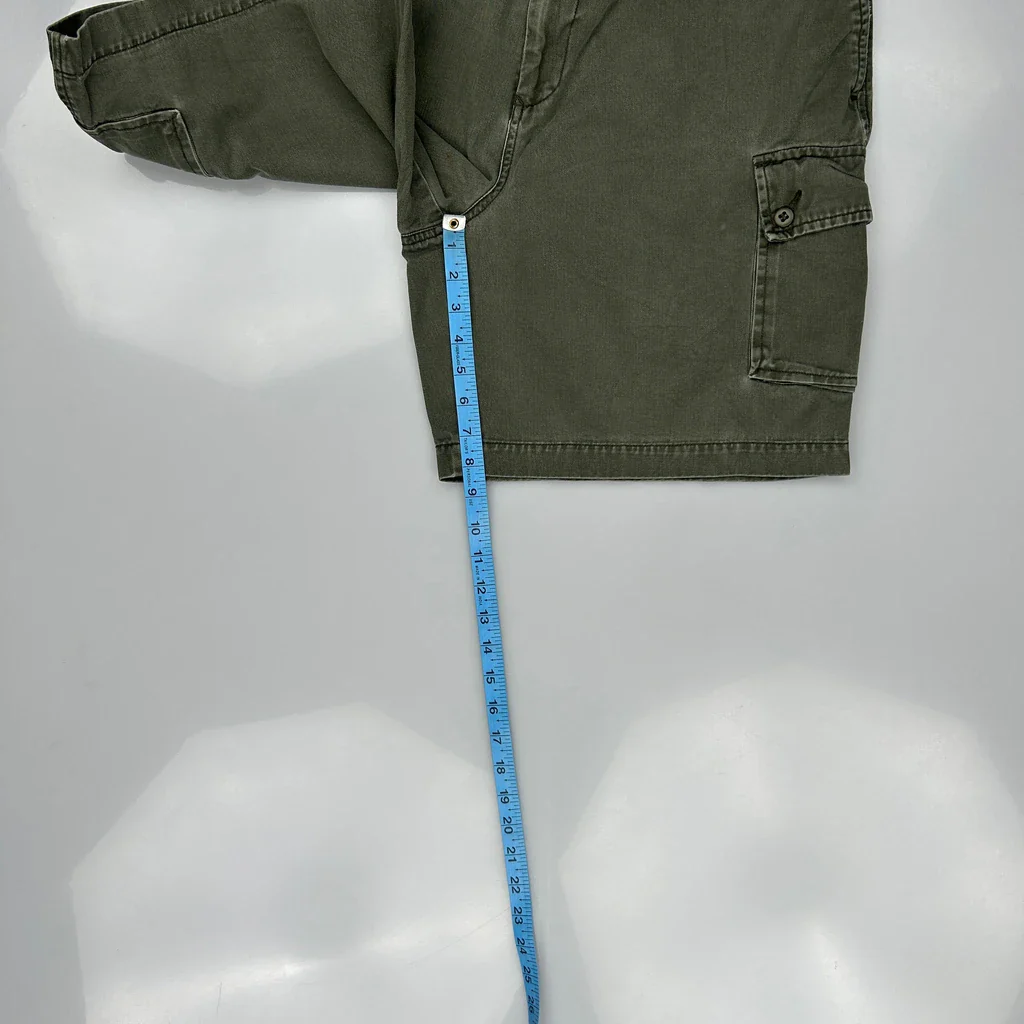 Tommy Hilfiger Cargo Shorts - 32W 8L Green Cotton - Image 5
