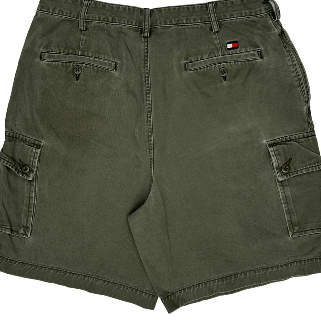 Tommy Hilfiger Cargo Shorts - 32W 8L Green Cotton - Image 8