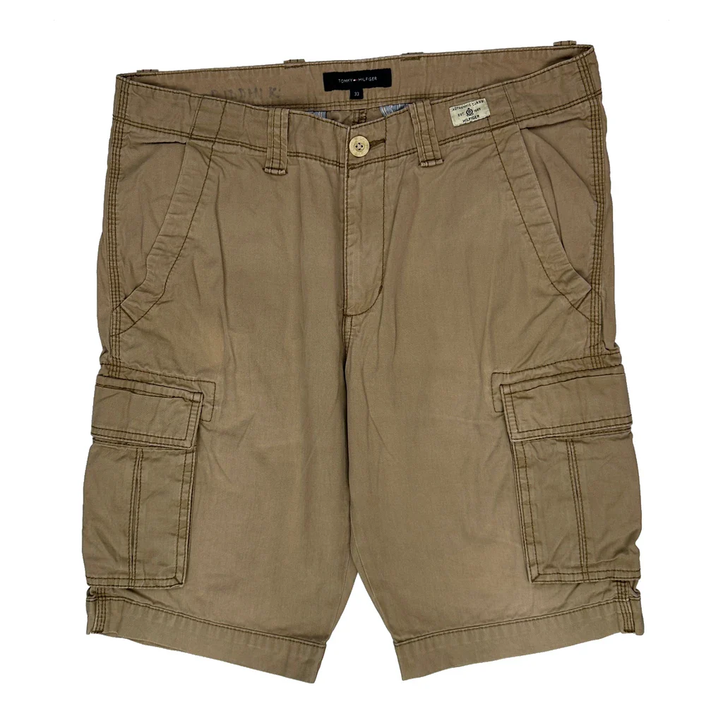 Tommy Hilfiger Cargo Shorts - 33W 10L Khaki Cotton - Image 2