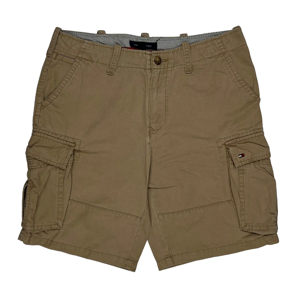 Tommy Hilfiger Cargo Shorts - 34W 9L Khaki Cotton - Image 2