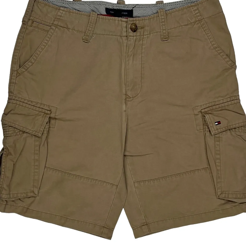 Tommy Hilfiger Cargo Shorts - 34W 9L Khaki Cotton - Image 9
