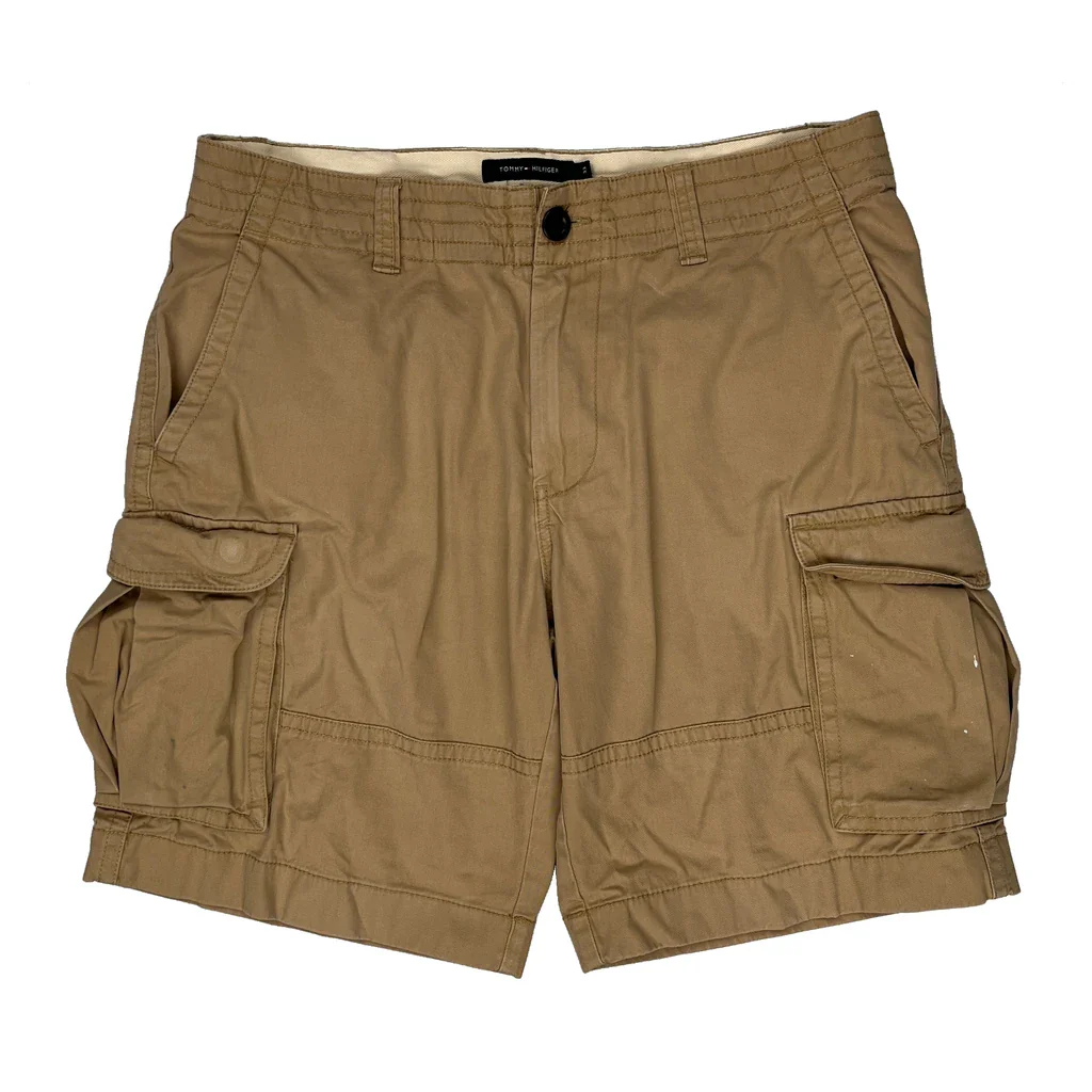 Tommy Hilfiger Cargo Shorts - 34W 11L Khaki Cotton - Image 2