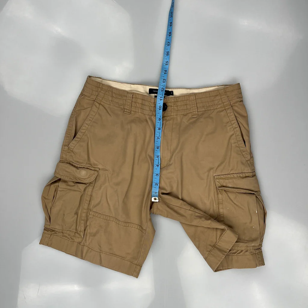 Tommy Hilfiger Cargo Shorts - 34W 11L Khaki Cotton - Image 4