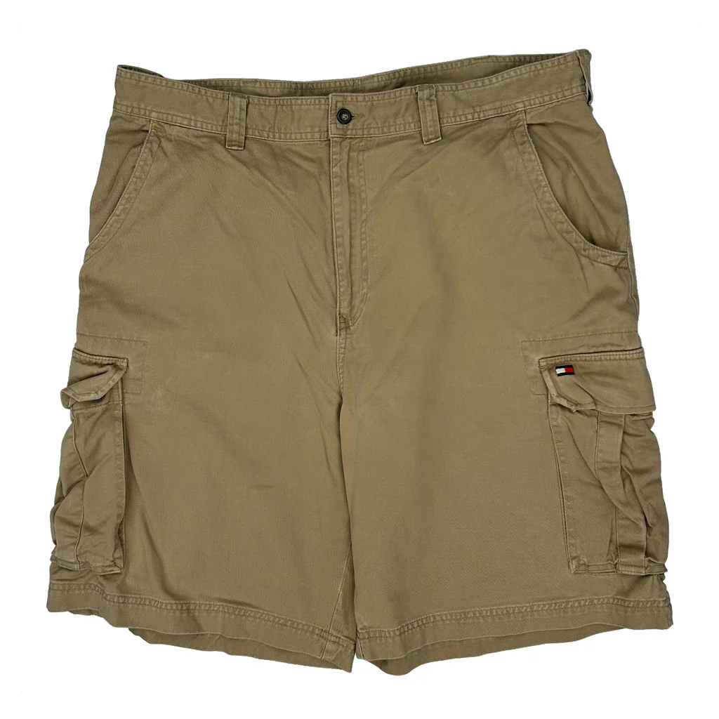 Tommy Hilfiger Cargo Shorts - 36W 10L Khaki Cotton - Image 2