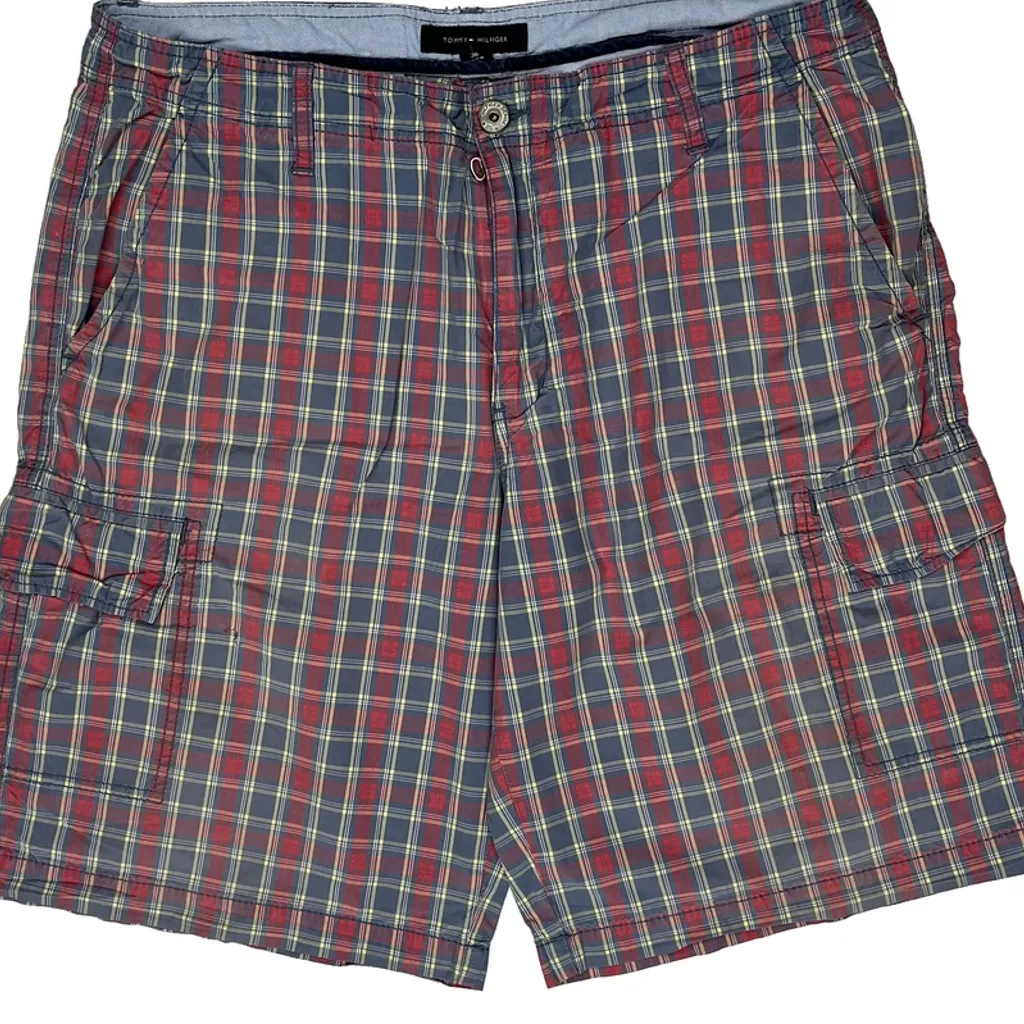 Tommy Hilfiger Checked Cargo Shorts - 36W 10L Multicoloured Cotton - Image 11