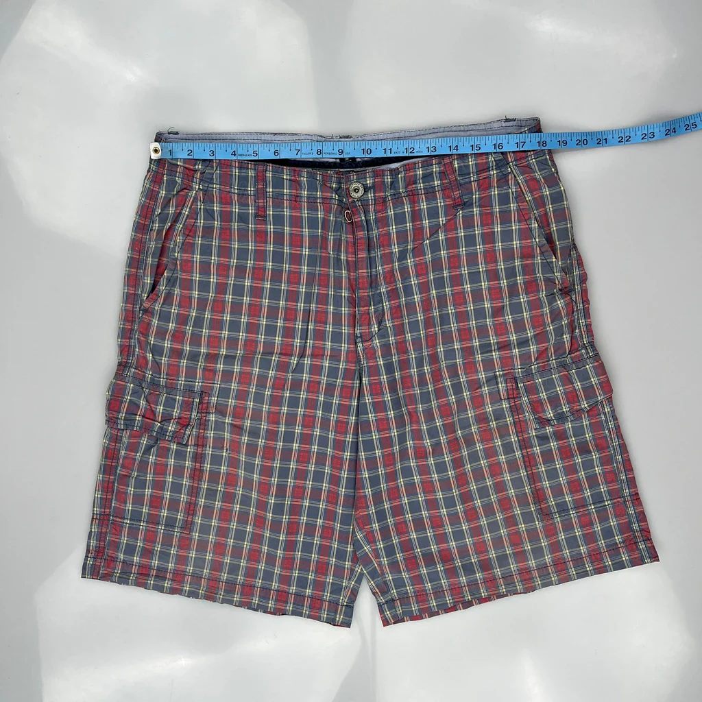 Tommy Hilfiger Checked Cargo Shorts - 36W 10L Multicoloured Cotton - Image 3