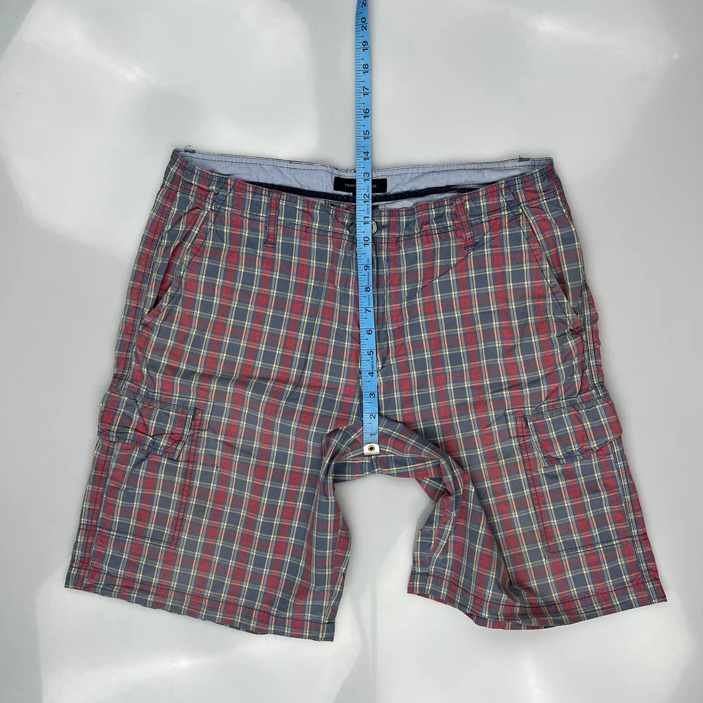 Tommy Hilfiger Checked Cargo Shorts - 36W 10L Multicoloured Cotton - Image 5