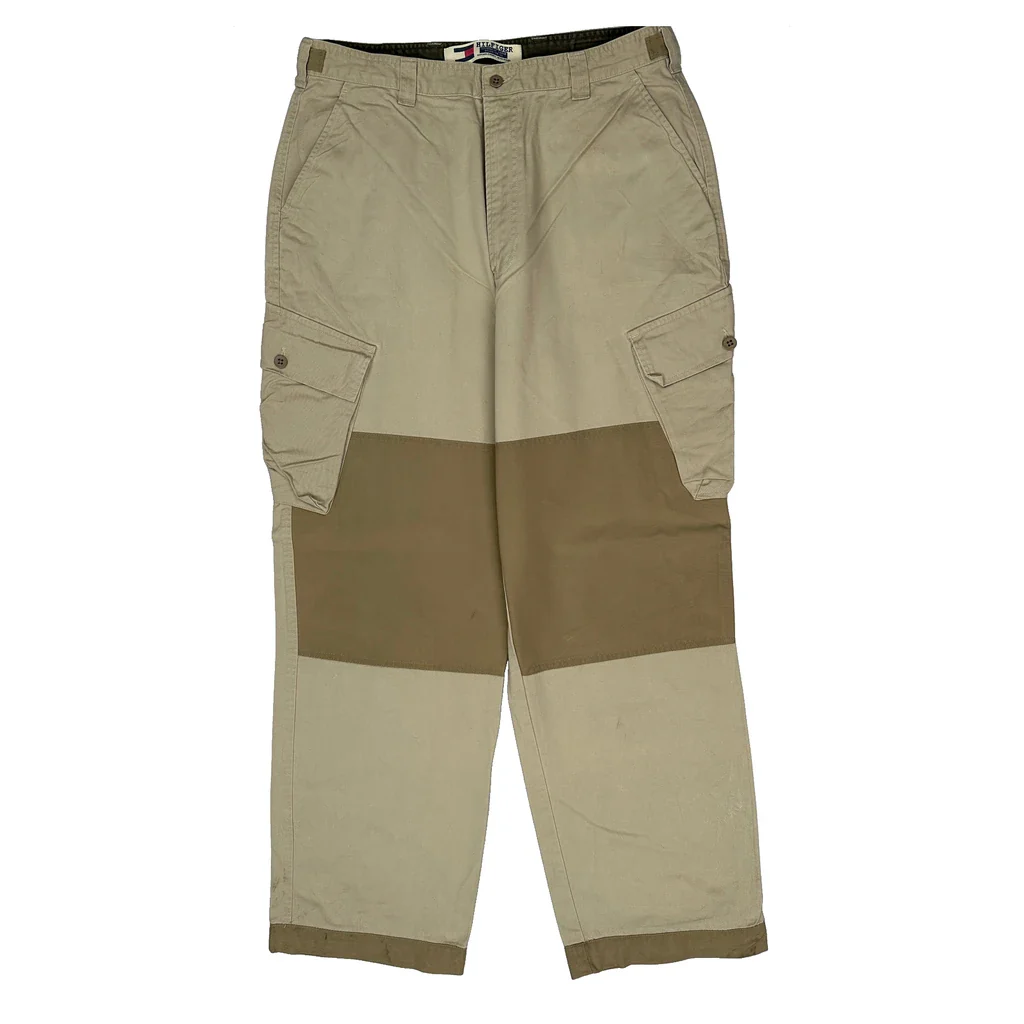 Tommy Hilfiger Cargo Trousers - 36W 32L Beige Cotton - Image 2