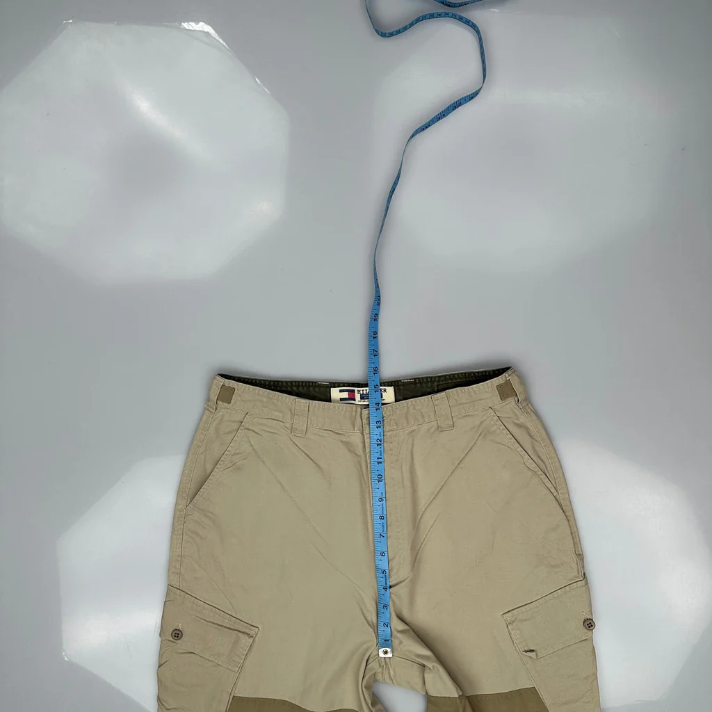 Tommy Hilfiger Cargo Trousers - 36W 32L Beige Cotton - Image 4