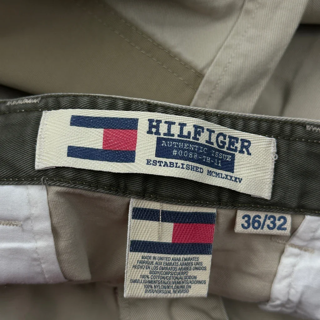 Tommy Hilfiger Cargo Trousers - 36W 32L Beige Cotton - Image 6