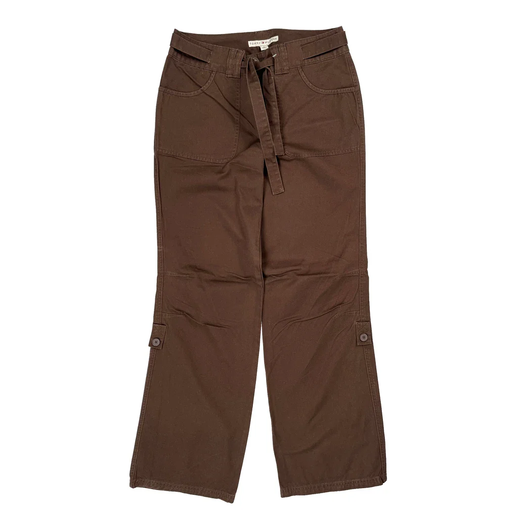 Tommy Hilfiger Cargo Trousers - 32W UK 12 Brown Cotton - Image 2