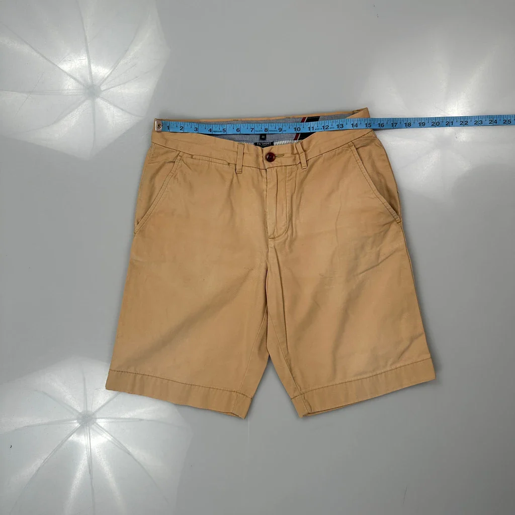 Tommy Hilfiger Chino Shorts - 30W 11L Beige Cotton - Image 3