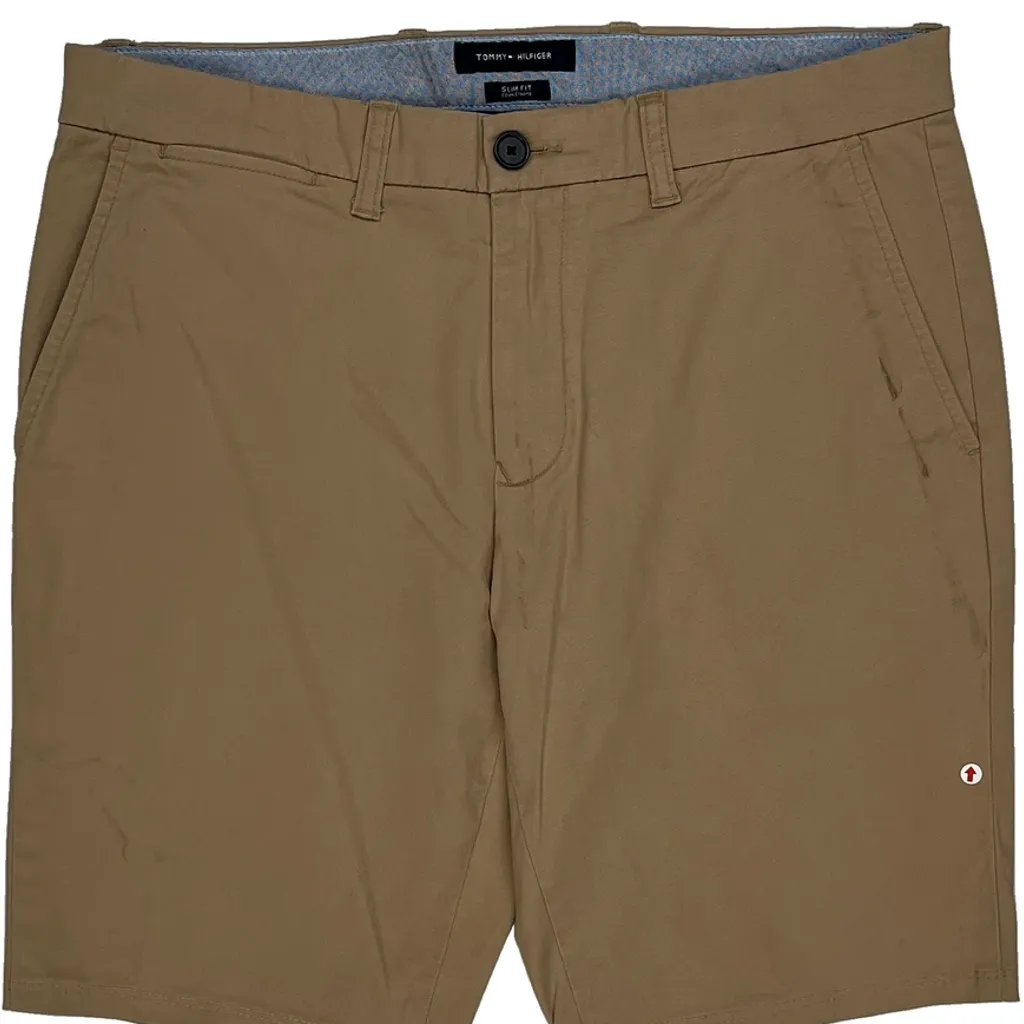 Tommy Hilfiger Slim Fit Chino Shorts - 33W 9L Beige Cotton - Image 10