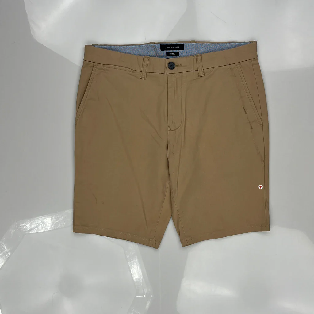 Tommy Hilfiger Slim Fit Chino Shorts - 33W 9L Beige Cotton - Image 3