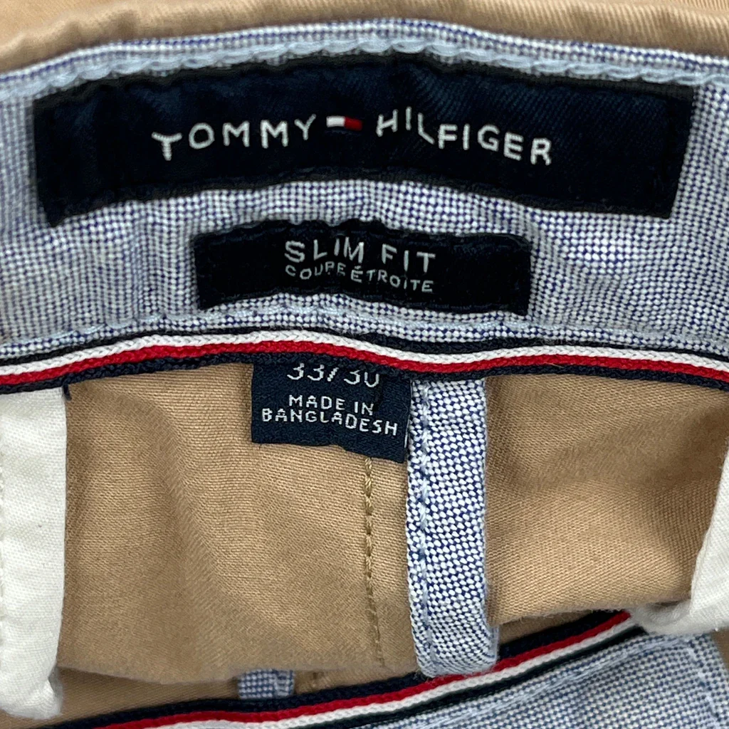Tommy Hilfiger Slim Fit Chino Shorts - 33W 9L Beige Cotton - Image 7