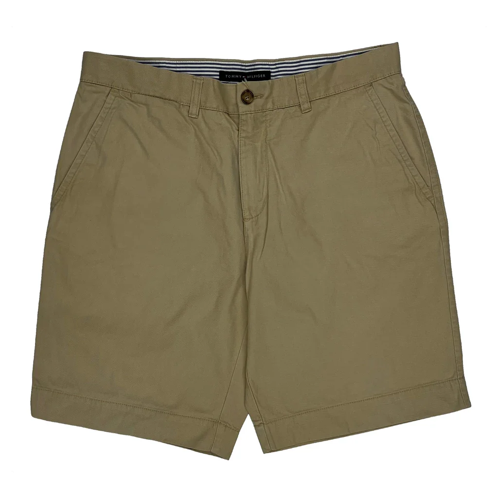 Tommy Hilfiger Chino Shorts - 33W 9L Beige Cotton - Image 2