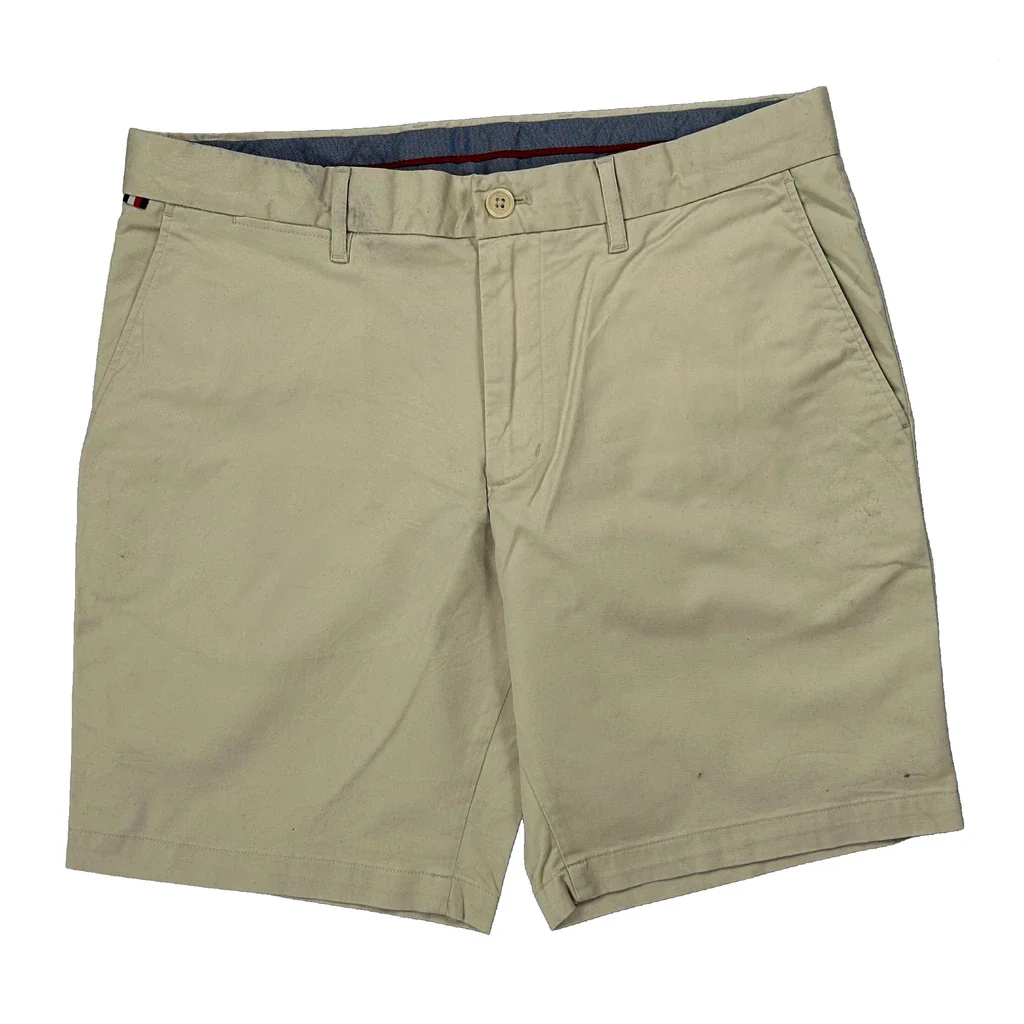 Tommy Hilfiger Chino Shorts - 33W 9L Beige Cotton - Image 2