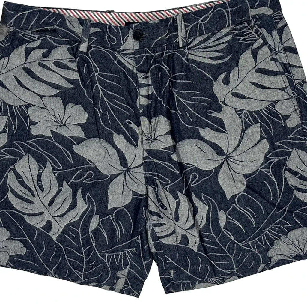 Tommy Hilfiger Floral Chino Shorts - 36W 7L Blue Cotton - Image 10