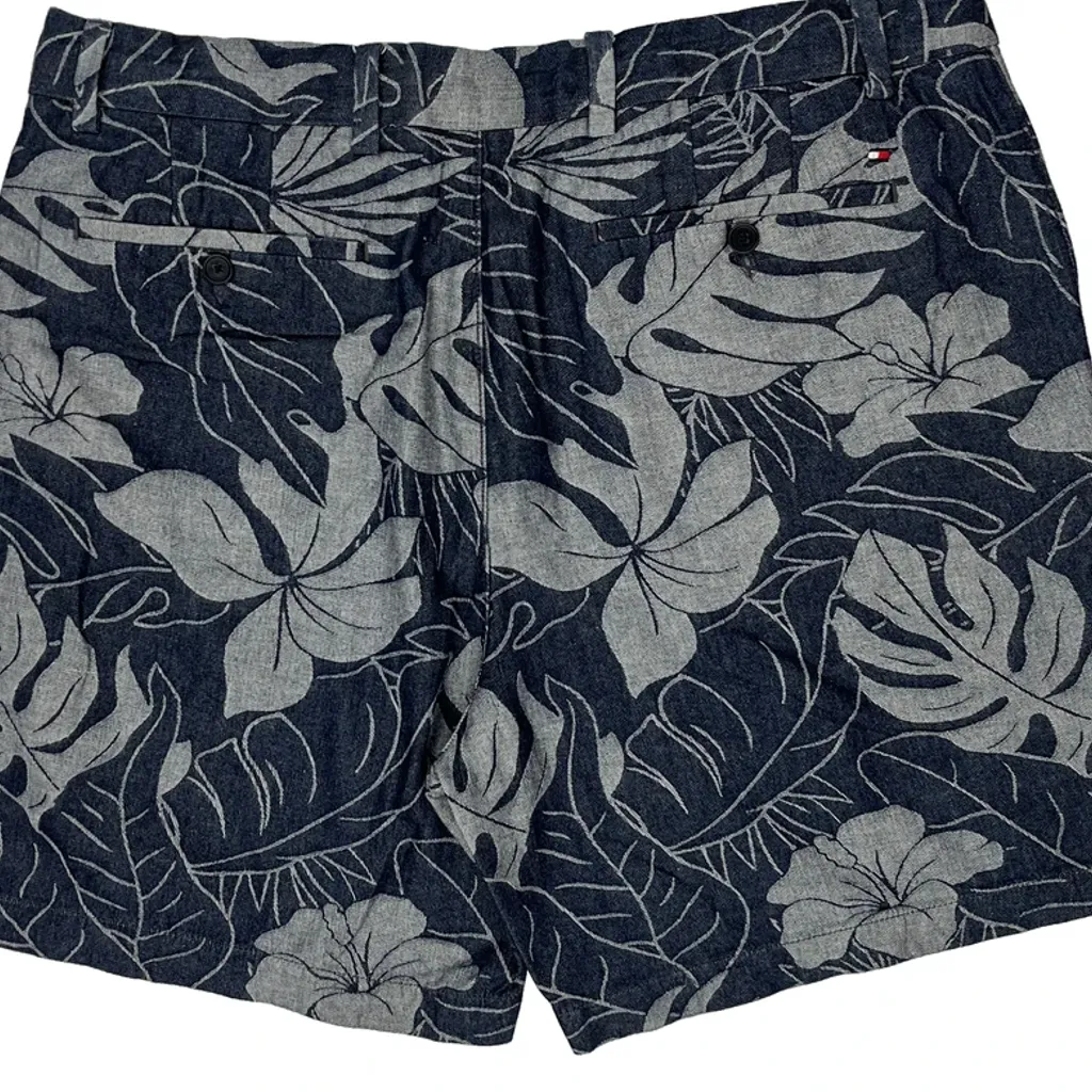 Tommy Hilfiger Floral Chino Shorts - 36W 7L Blue Cotton - Image 8