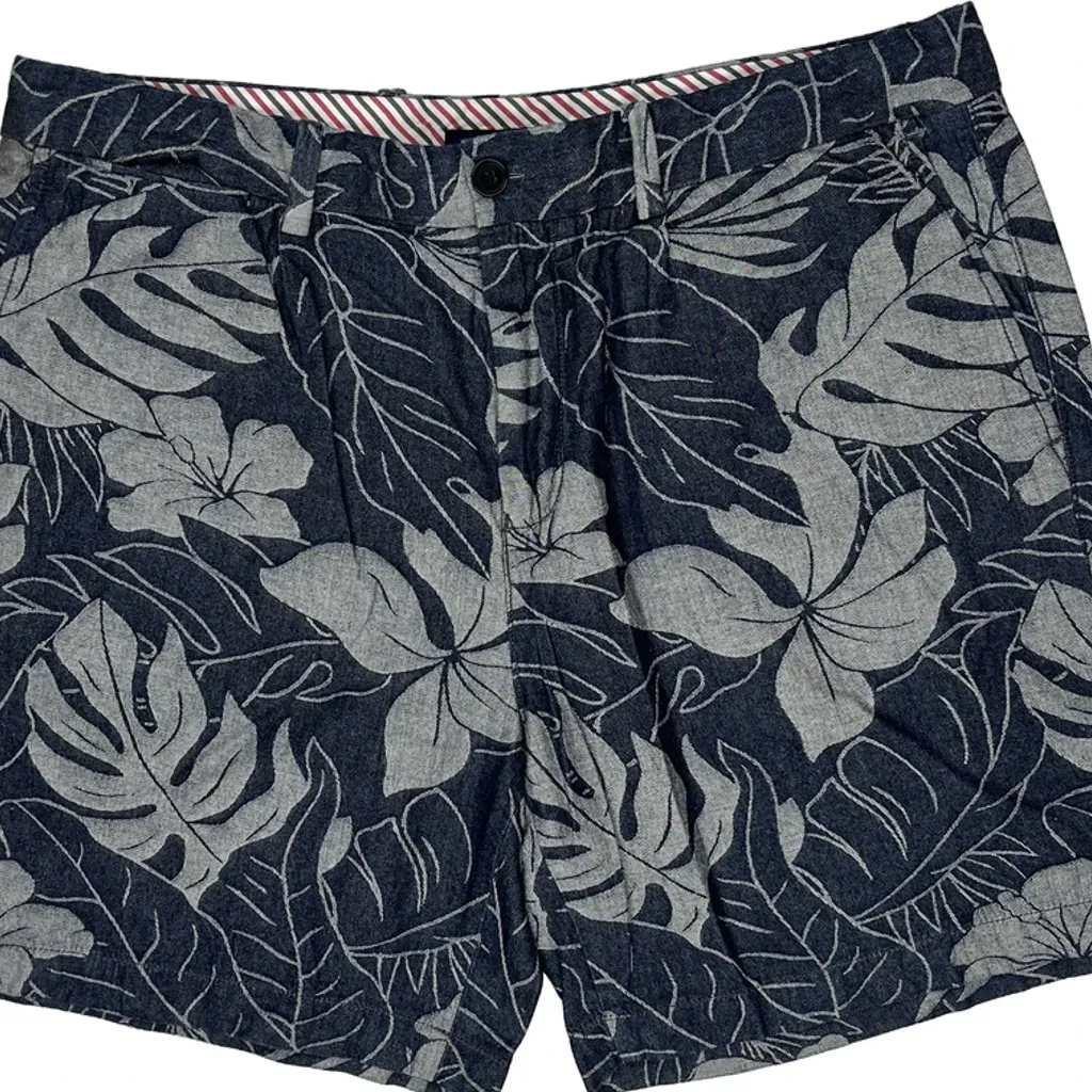 Tommy Hilfiger Floral Chino Shorts - 36W 7L Blue Cotton - Image 9