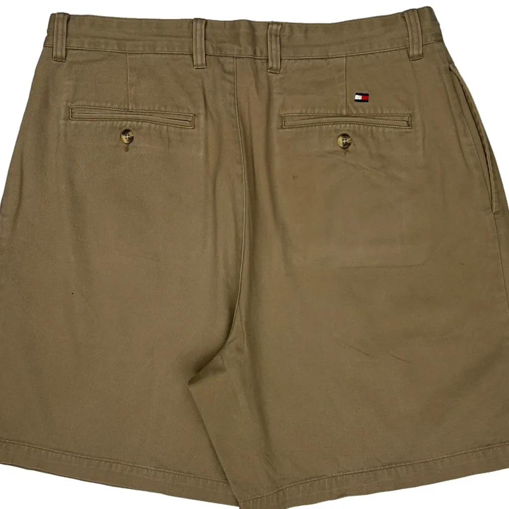 Tommy Hilfiger Pleated Chino Shorts - 34W 6L Brown Cotton - Image 8
