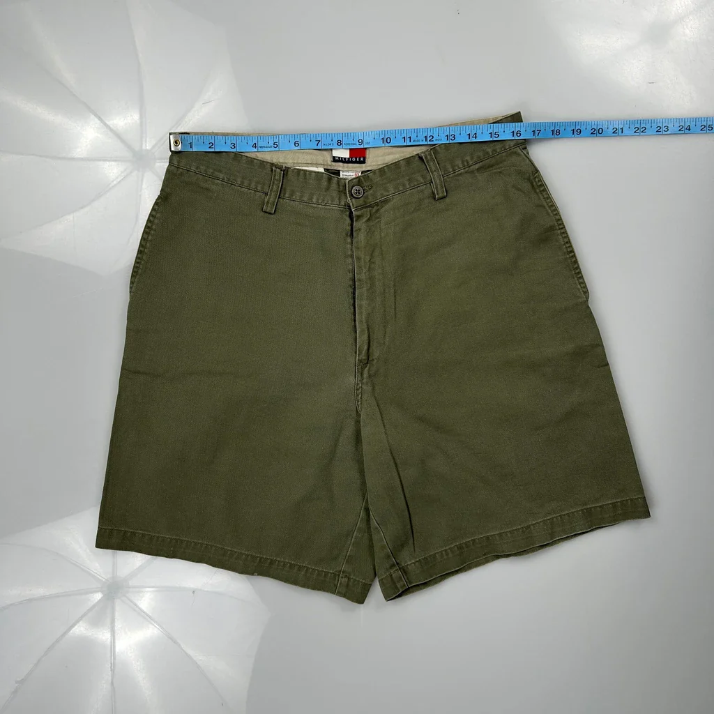 Tommy Hilfiger Chino Shorts - 33W 8L Green Cotton - Image 3